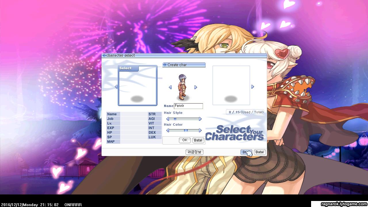 Membuat karakter pada Ragnarok Offline